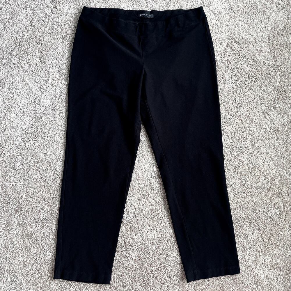 Eileen Fisher Washable Stretch Crepe Black Pants Size MP